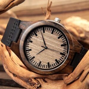 New Leather Wood Watch Natural
